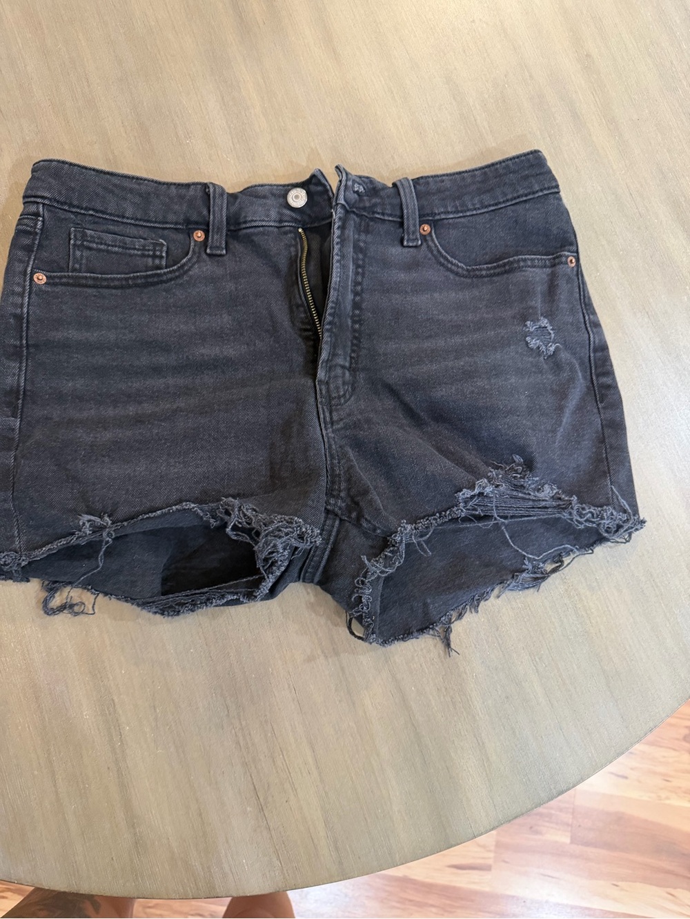 Old Navy Black Distressed Denim Cutoff Shorts